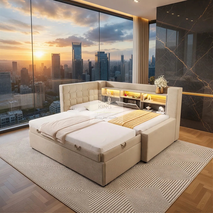 Arabella Beige Linen Smart Sofa Bed