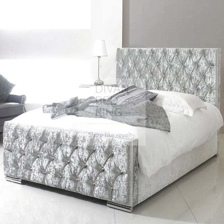 Fiona Luxury Crushed Velvet Fabric Upholstered Bed Frame