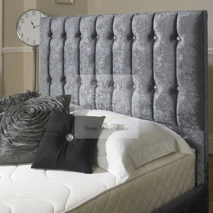 Kalyn Velvet Fabric Upholstered Bed Frame