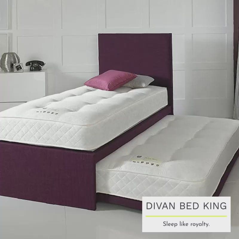 Terrance Trundle Divan Guest Bed with 2 Spring Memory Foam Mattresses