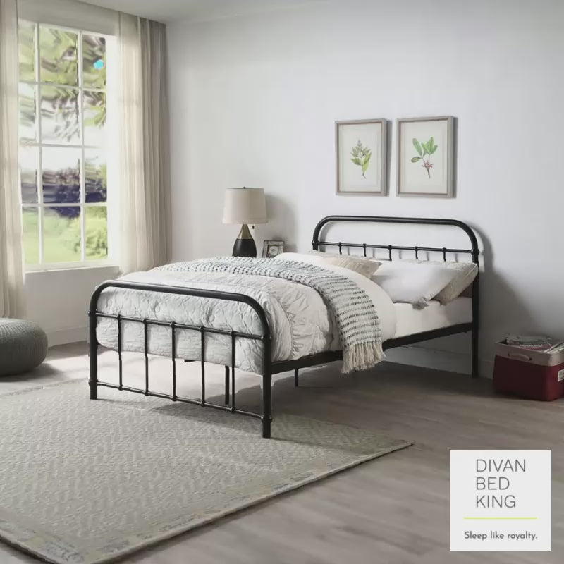 Regent Black Metal Hospital Style Bed Frame