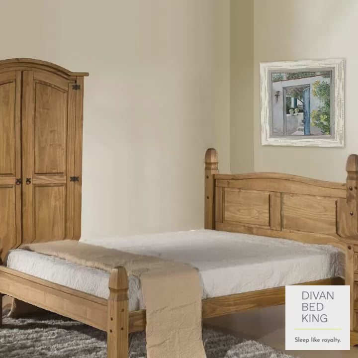 Harper Pine Wood Bed Frame with Low Footboard & Drawer Options