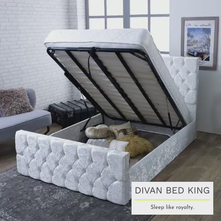 Dina Modern End Lift Ottoman Storage Bed Frame