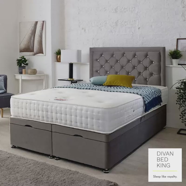 Rayshon Luxury Ottoman Divan Bed with Floor Standing Headboard Option