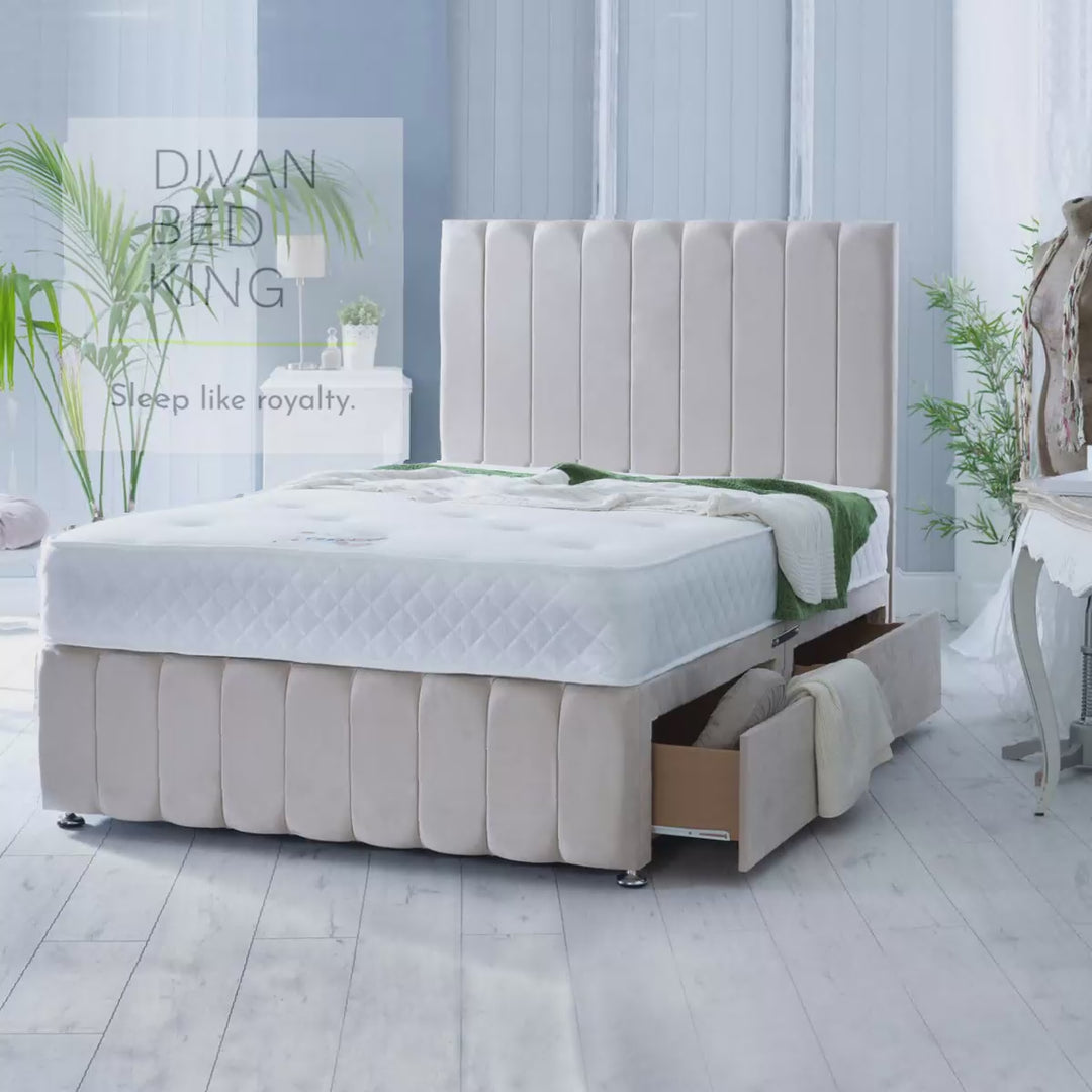 Stourton Divan Bed Set with Tall Button Headboard and Footboard