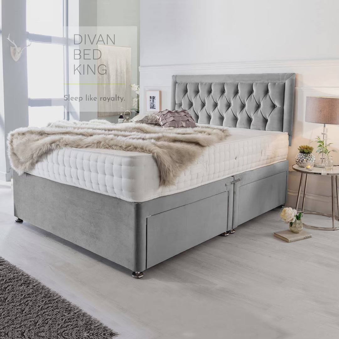 Rayshon Reinforced Divan Bed Set with Button Headboard