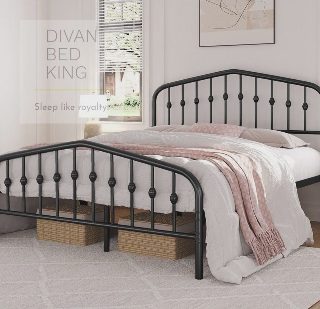 Gatsby Black Metal Bed Frame