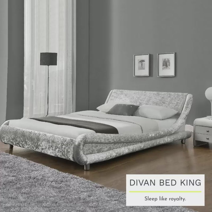 Volo Italian Modern Crushed Velvet Bed Frame