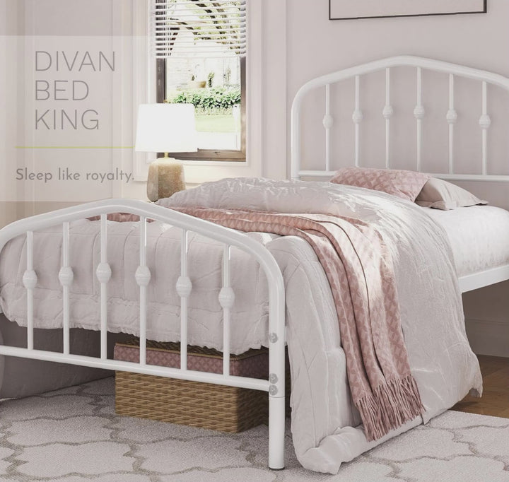 Gatsby White Kids 3ft Single Metal Bed Frame