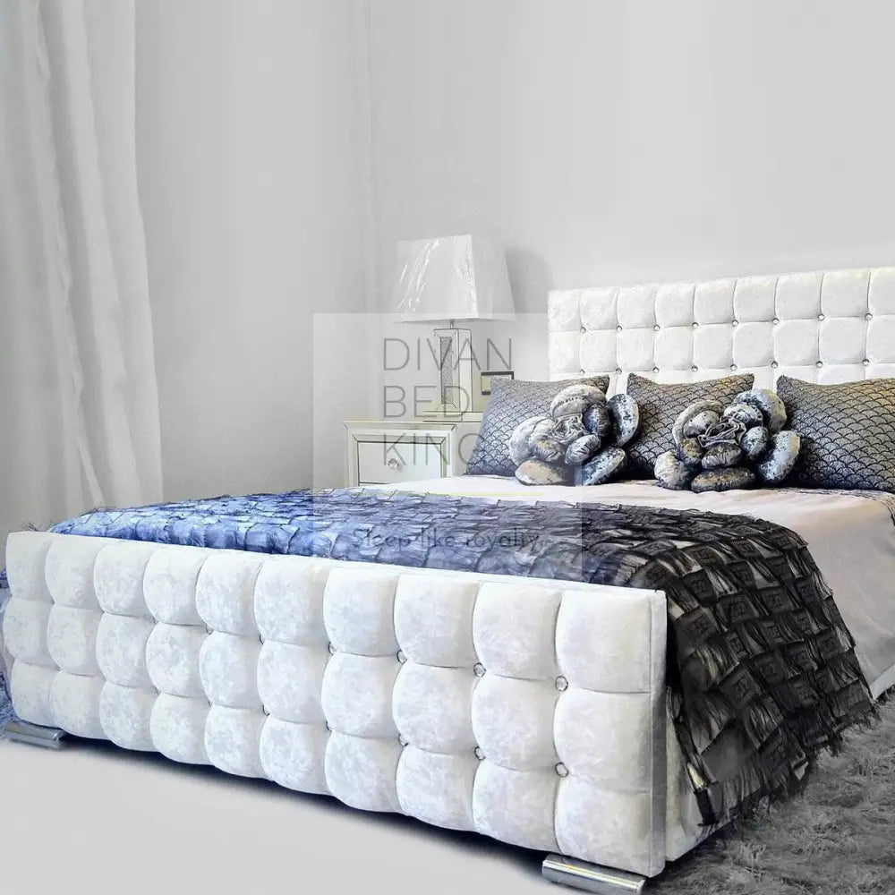 Luxury crushed velvet bed deals