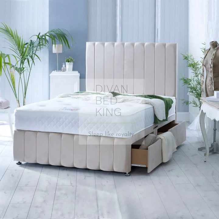 Stourton Divan Bed Set With Tall Button Headboard And Footboard