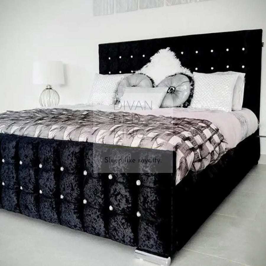 Valencia Luxury Crushed Velvet Upholstered Bed Frame