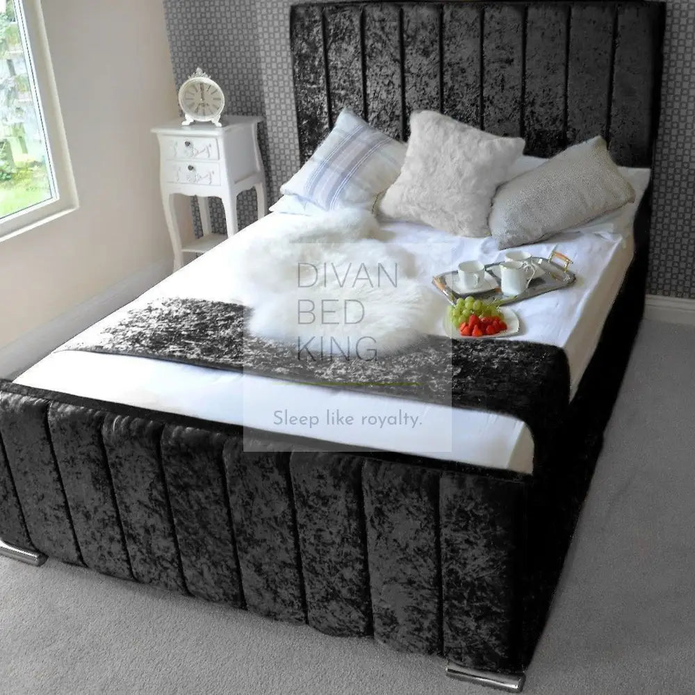 Vivienne Luxury Crushed Velvet Upholstered Bed Frame